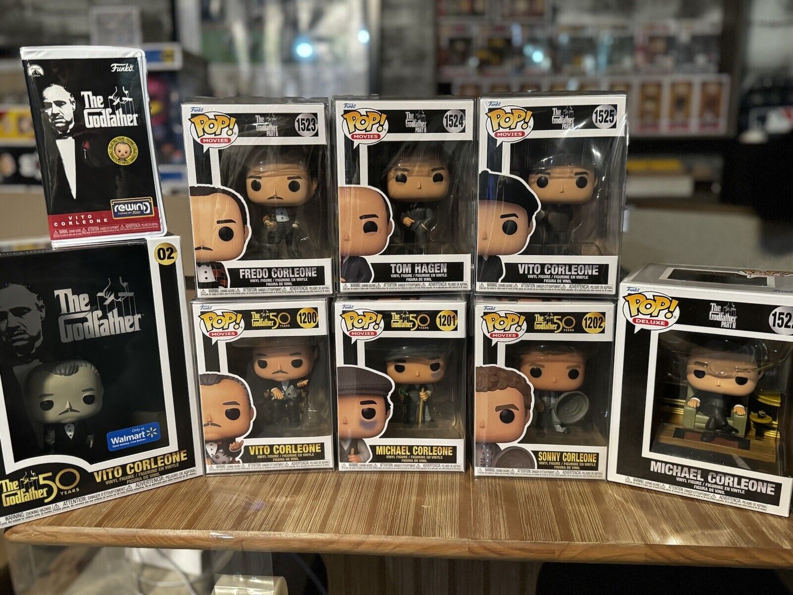 FUNKO POP GODFATHER COMPLETE SET of 50th & Part 2 + CHASE REWIND & Don Vito VHS