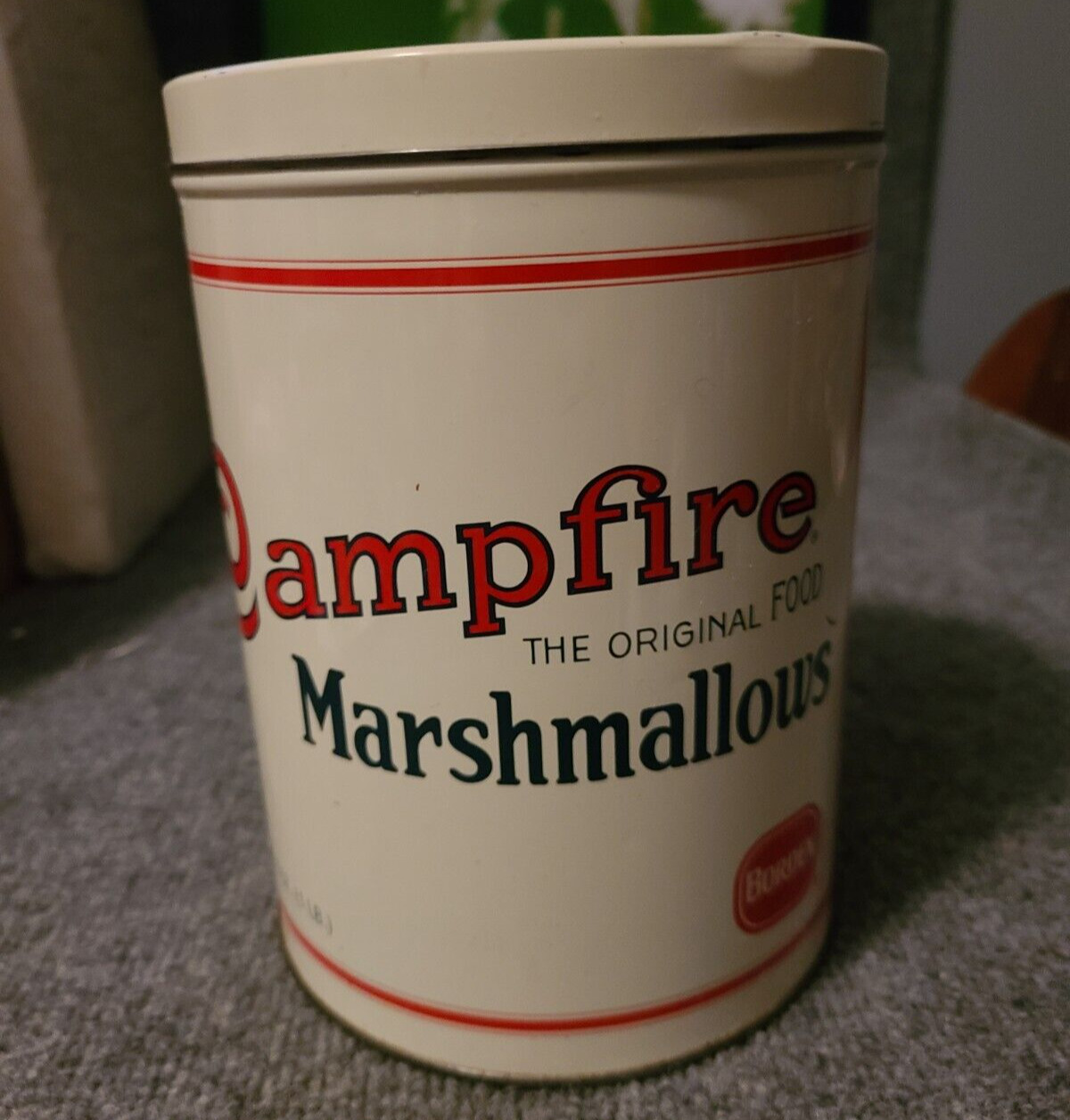 Borden CAMPFIRE Marshmallows Tin 1920's Replica Can 16oz. Finest Quality