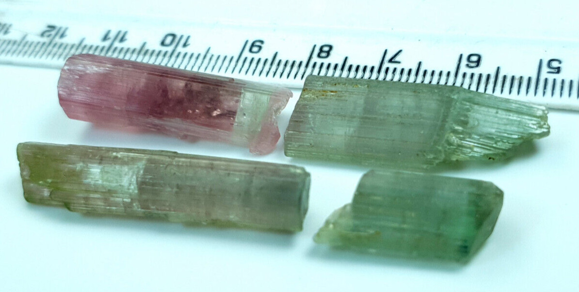 65 Cts Beautiful Mix Colors Tourmaline Crystals Good Quality 4pcs from Afghan