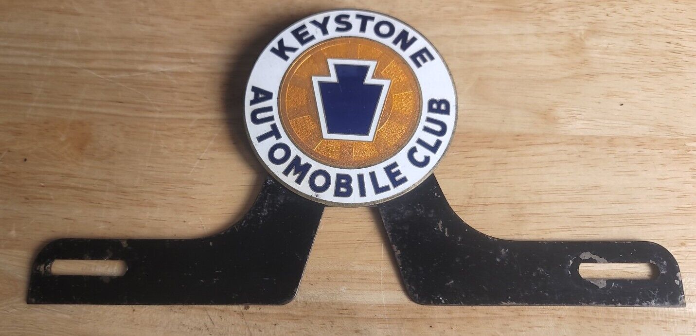 Vintage Enameled Keystone Automobile Club License Plate Topper Badge