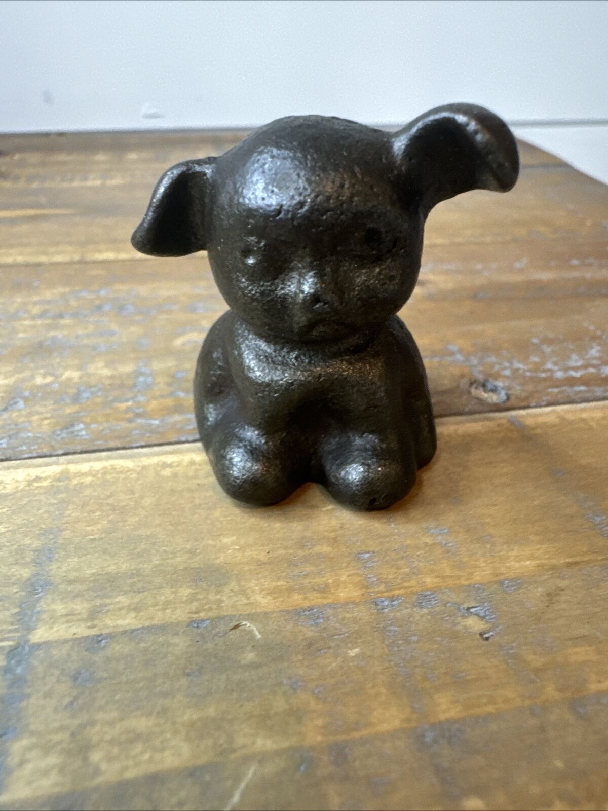 Hubley KEEN FOUNDRY Pup ~ Cast Iron Figurine Paperweight ~ Dog Puppy Advertising