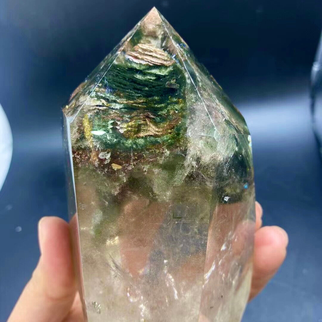 2.16LB Rare TOP Natural Clear Green Phantom Ghost Garden Quartz Crystal specimen