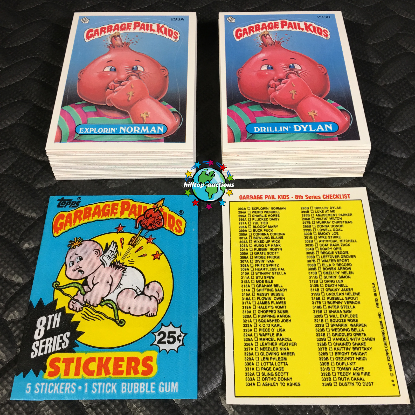 GARBAGE PAIL KIDS 8th SERIES 8 COMPLETE 88-CARD SET 1987 +FREE WAX WRAPPER OS8