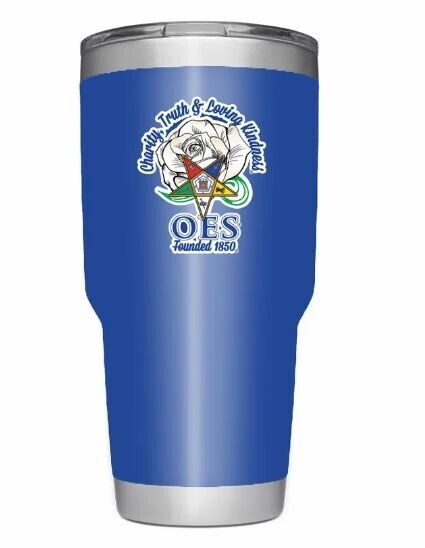 New for 2023 - Order of The Eastern Star 40oz tumbler Blue OES gift