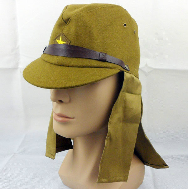  WWII Japanese army soldier Field cap hat with neck flaps size L-A20220