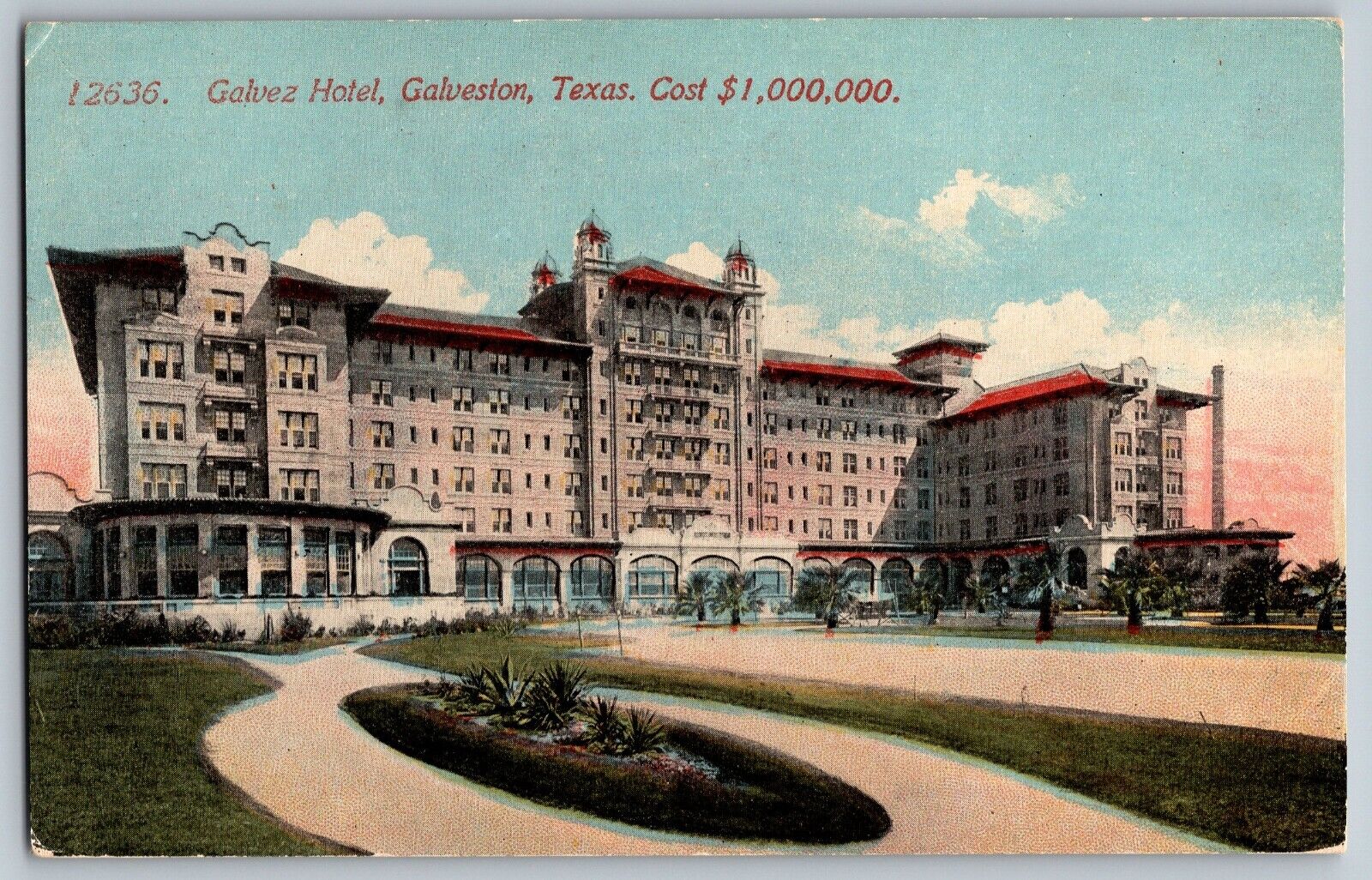 Galveston, Texas TX - Galvez Hotel - Coast $1,000,000 - Vintage Postcard