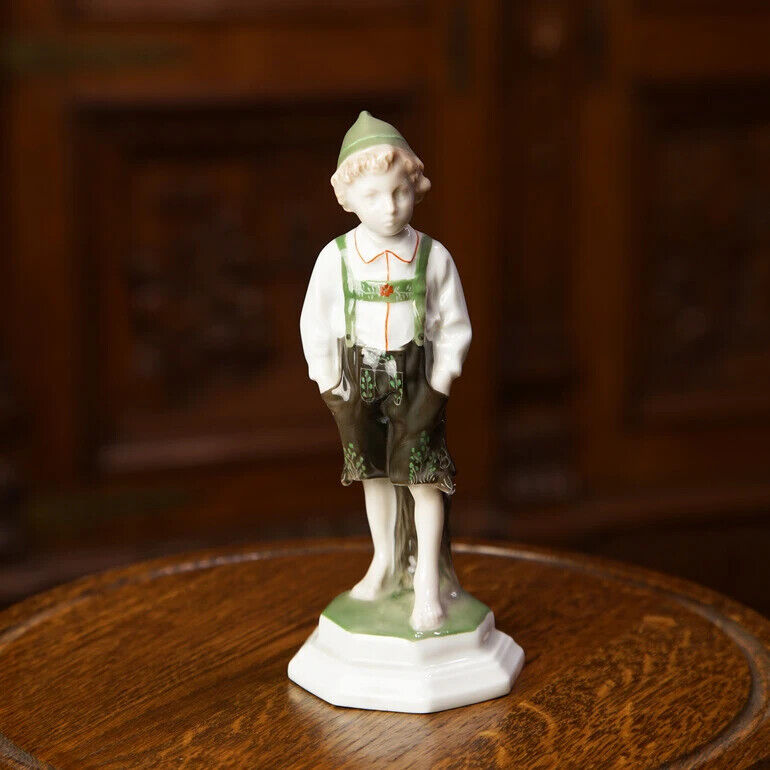 1900 Rosenthal Antique Porcelain Statue Figure Boy Karl Himmelstoss Marked 6.6\