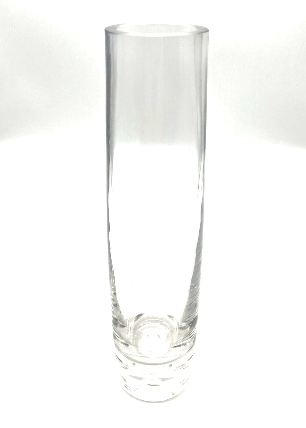 Controlled Captive 9.5” Bubble Art Glass Heavy Weight Bud Vase