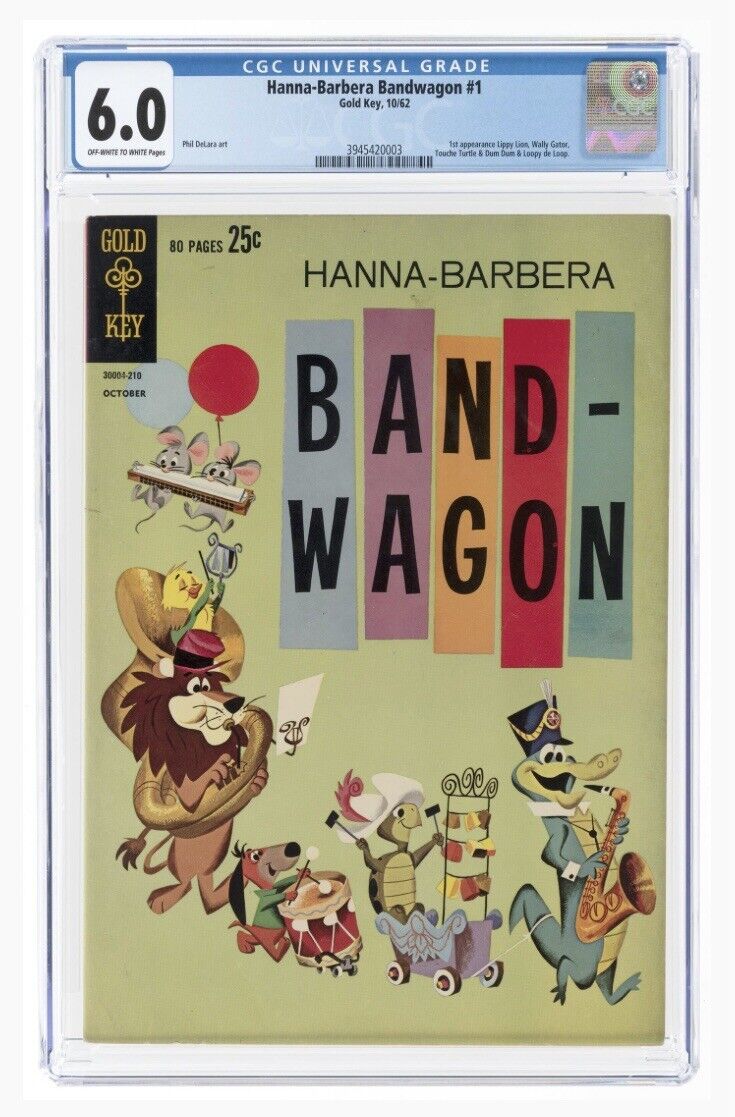HANNA-BARBERA BANDWAGON #1 OCTOBER 1962 CGC 6.0 FINE.