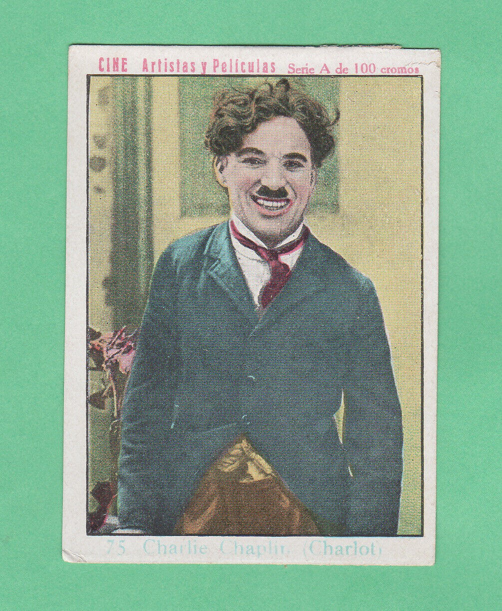 1920\'s Charlie Chaplin  Cine Artistas y Peliculas Film Card Juan Ferret Back