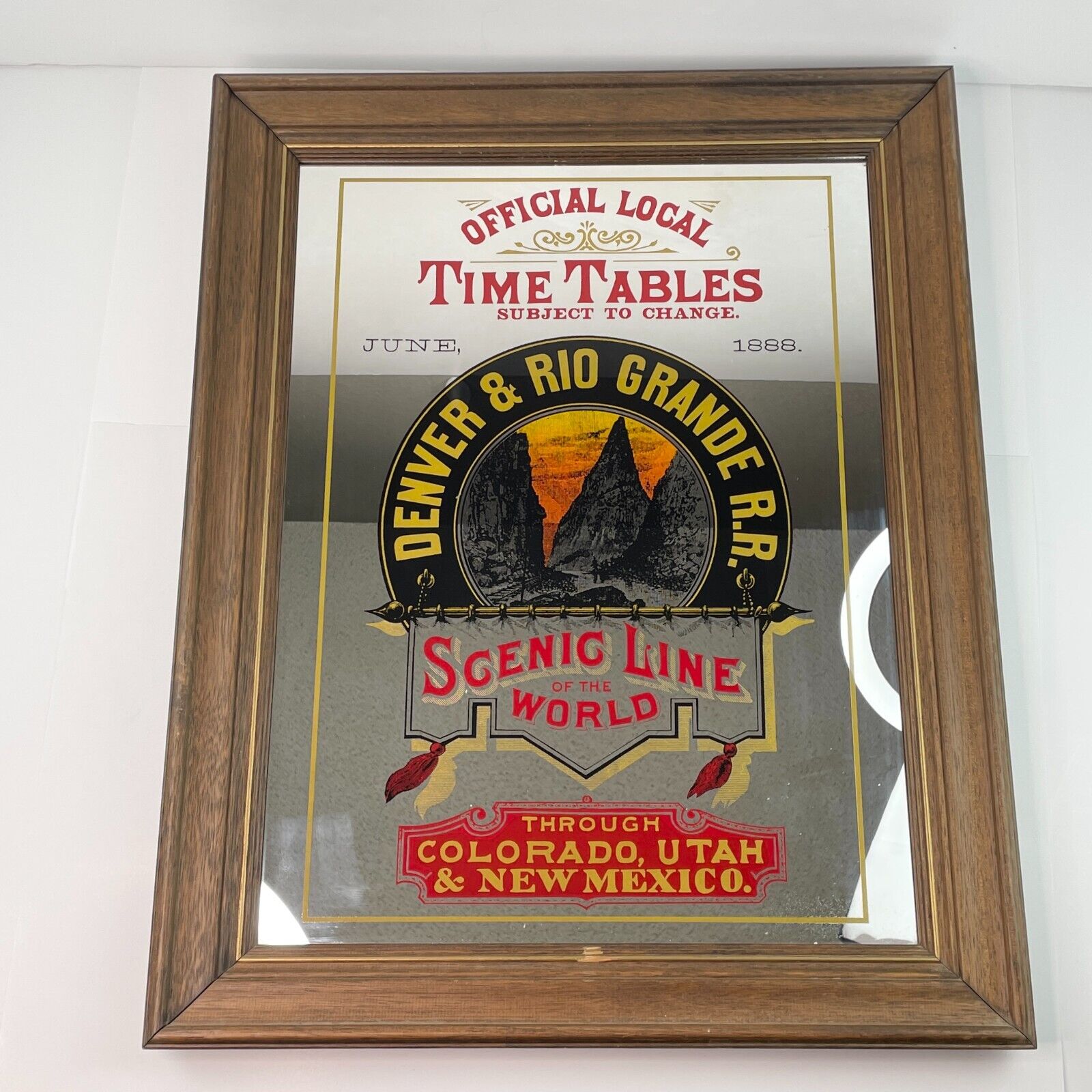 Vintage Denver & Rio Grande Railroad Scenic Line Of The World Sign Mirror