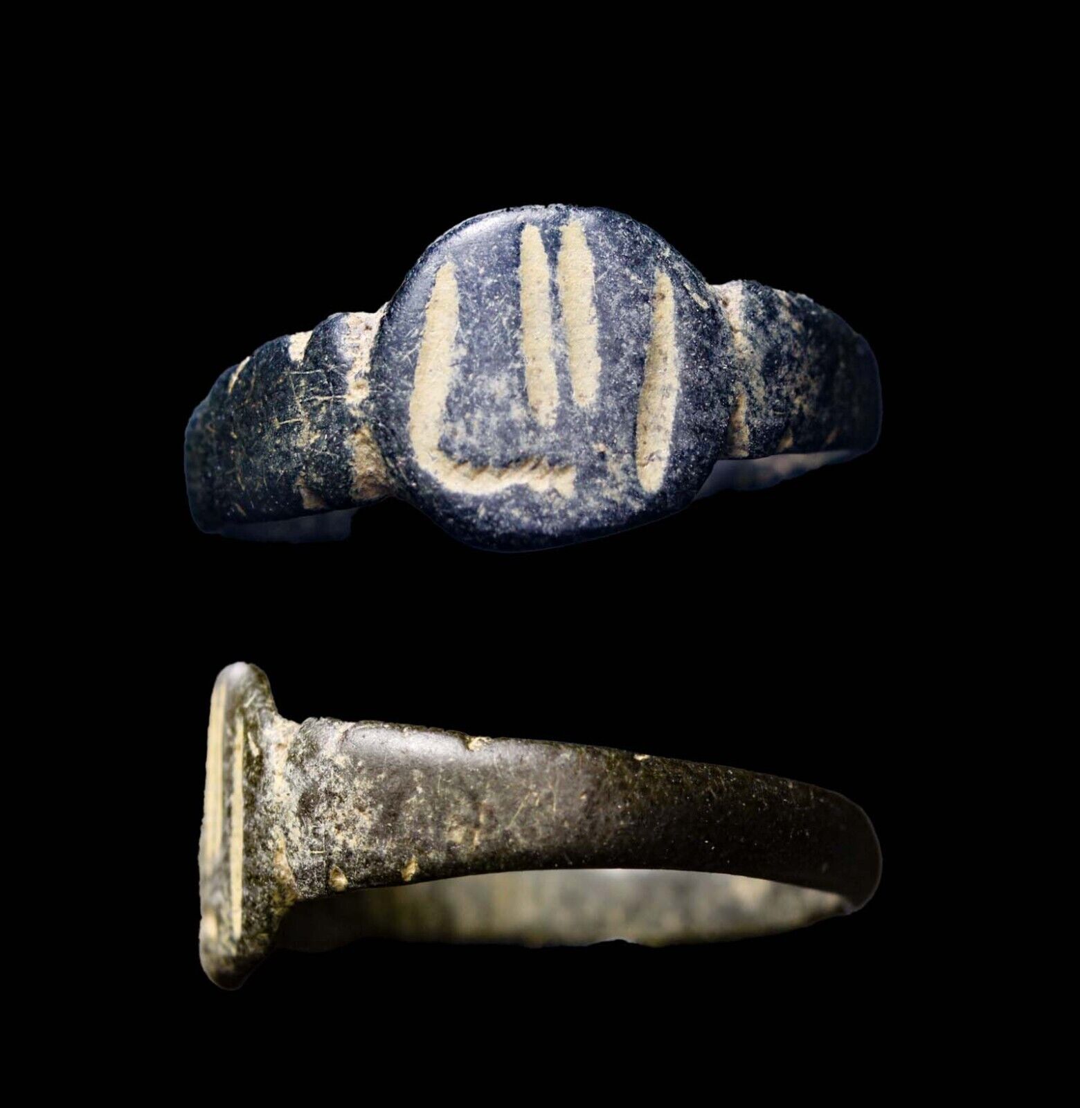 Judaea Ring Aramaic Letters  WEARABLE Holyland Find Jewish Ancient Artifact wCOA