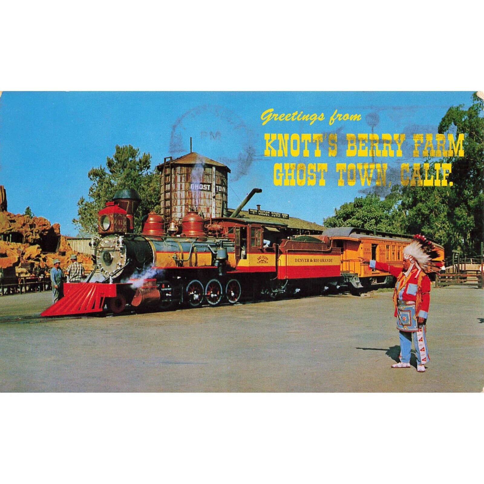 Postcard Greetings from Knott's Berry Farm, Ghost Town, Calif. Vintage Chrome Po