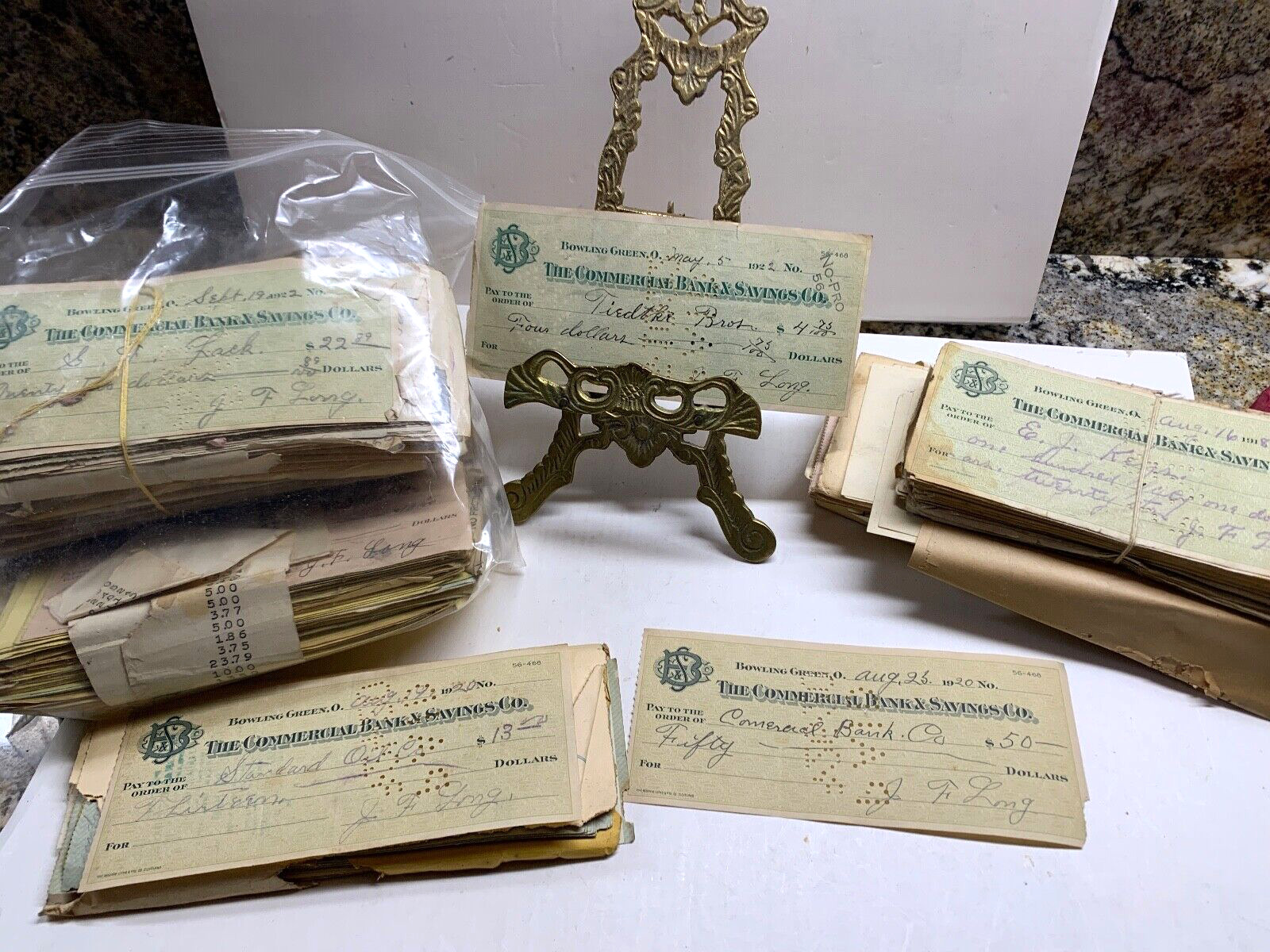 10 Antique Personal Bank Checks VTG Collectible 1920s 100 Year Old Ephemera OHIO
