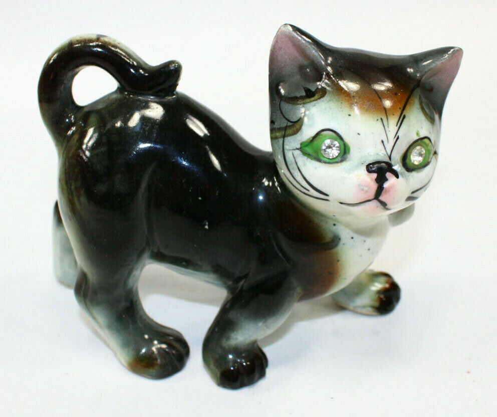 Green Eye Kitty Cat Figurine Large 4\