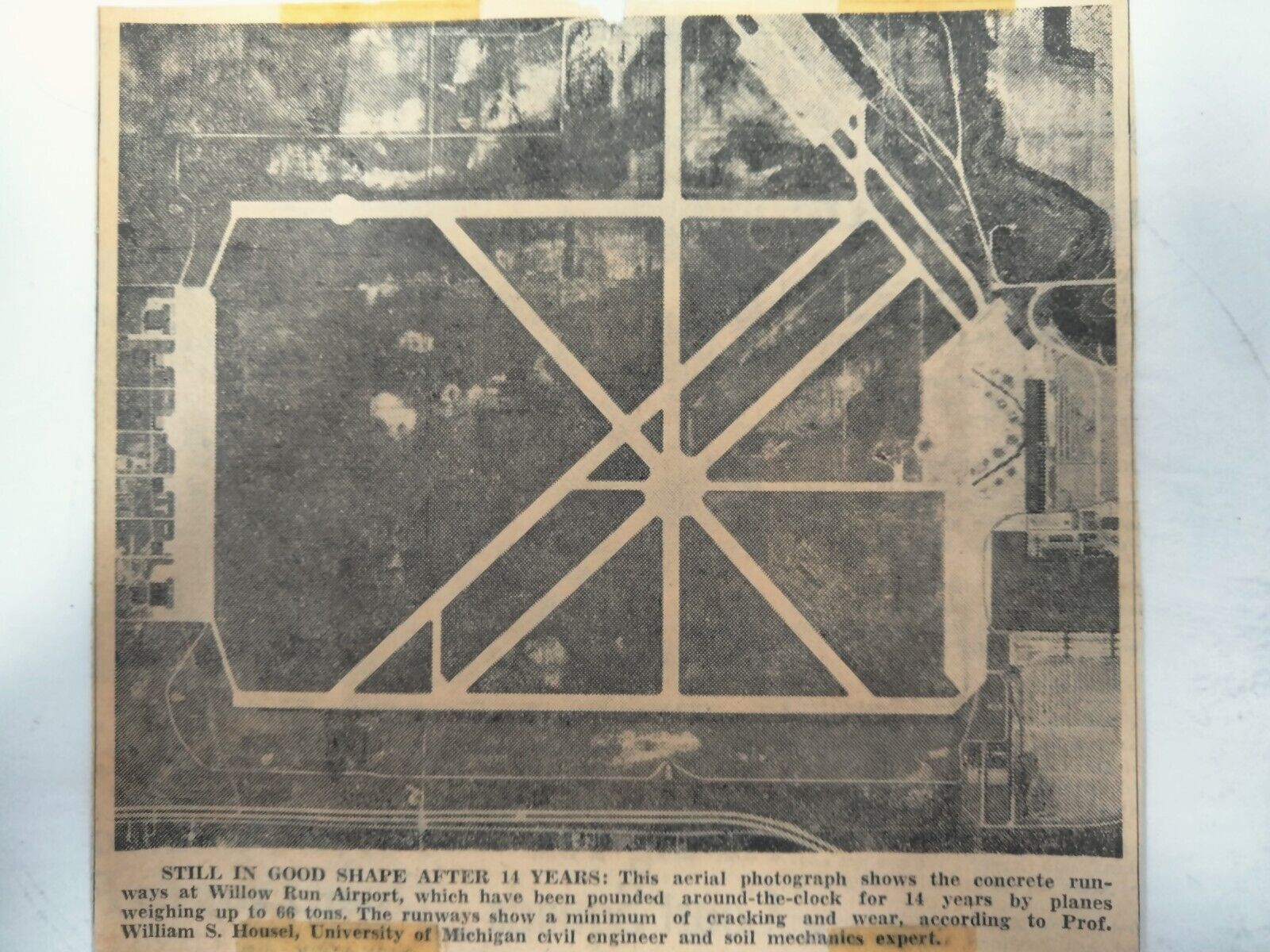 Willow Run Airport Aerial Photograph 1955 Michigan