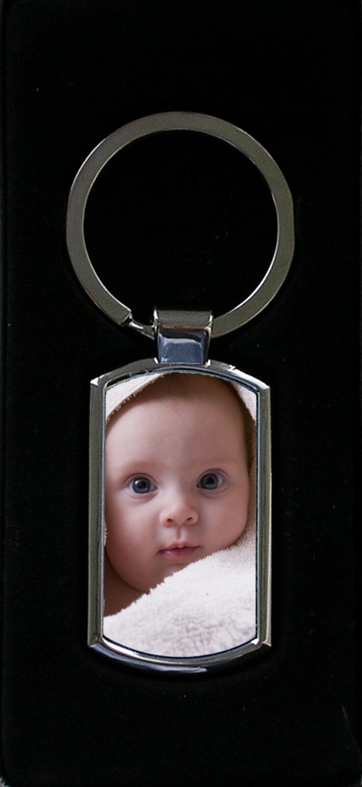 Personalised Photo Keyring Metal Custom Printed complete with Gift box