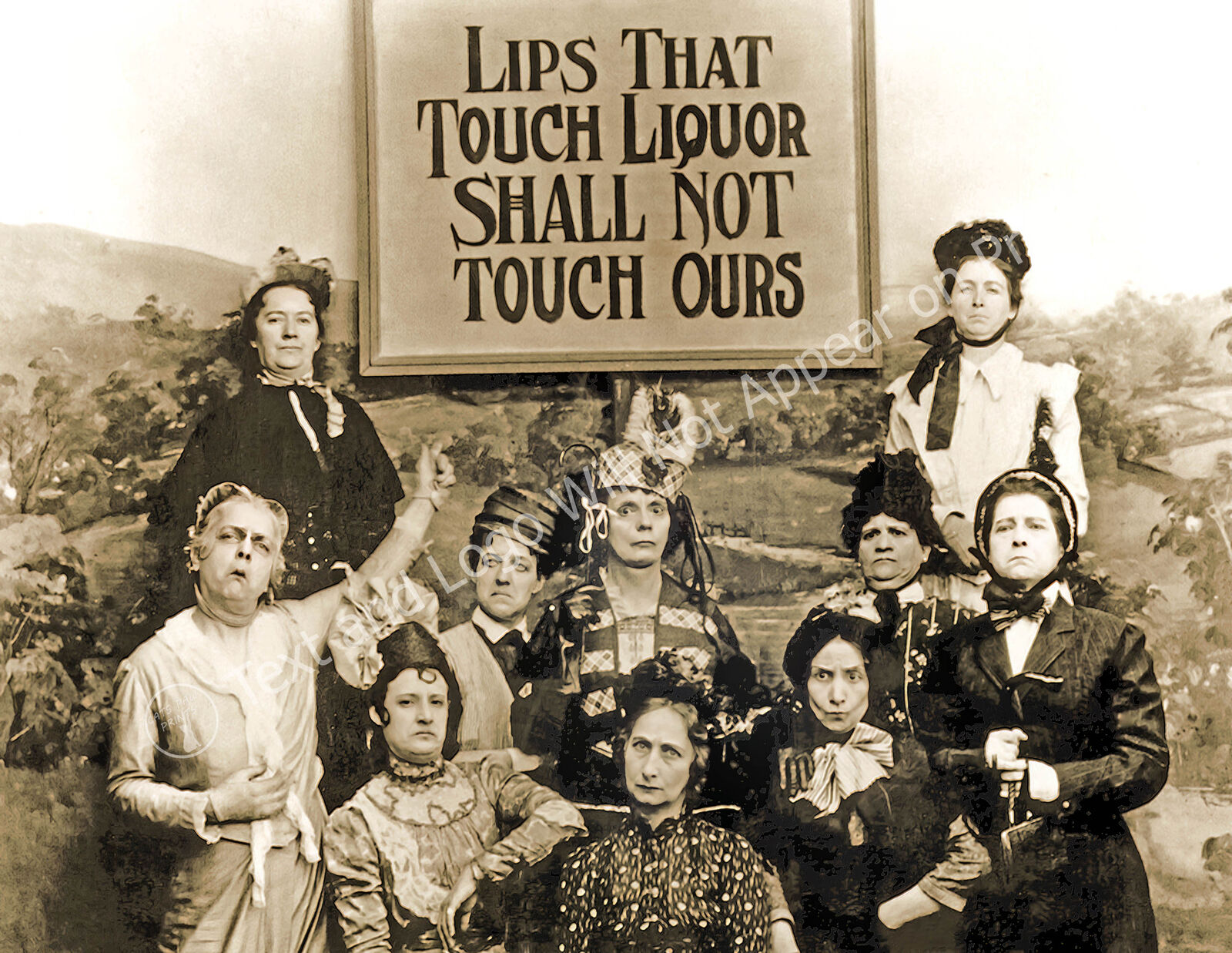 1901 Lips That Touch Liquor, Prohibition Vintage/ Old Photo 8.5