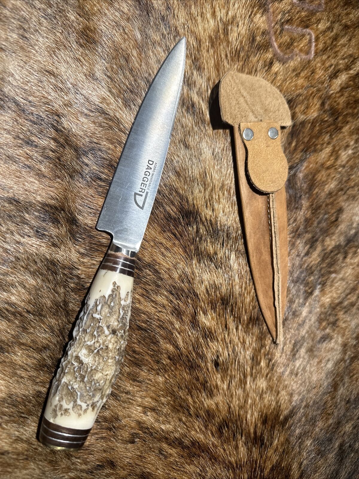 Handcrafted 10” Red stag Antler Gaucho Knife