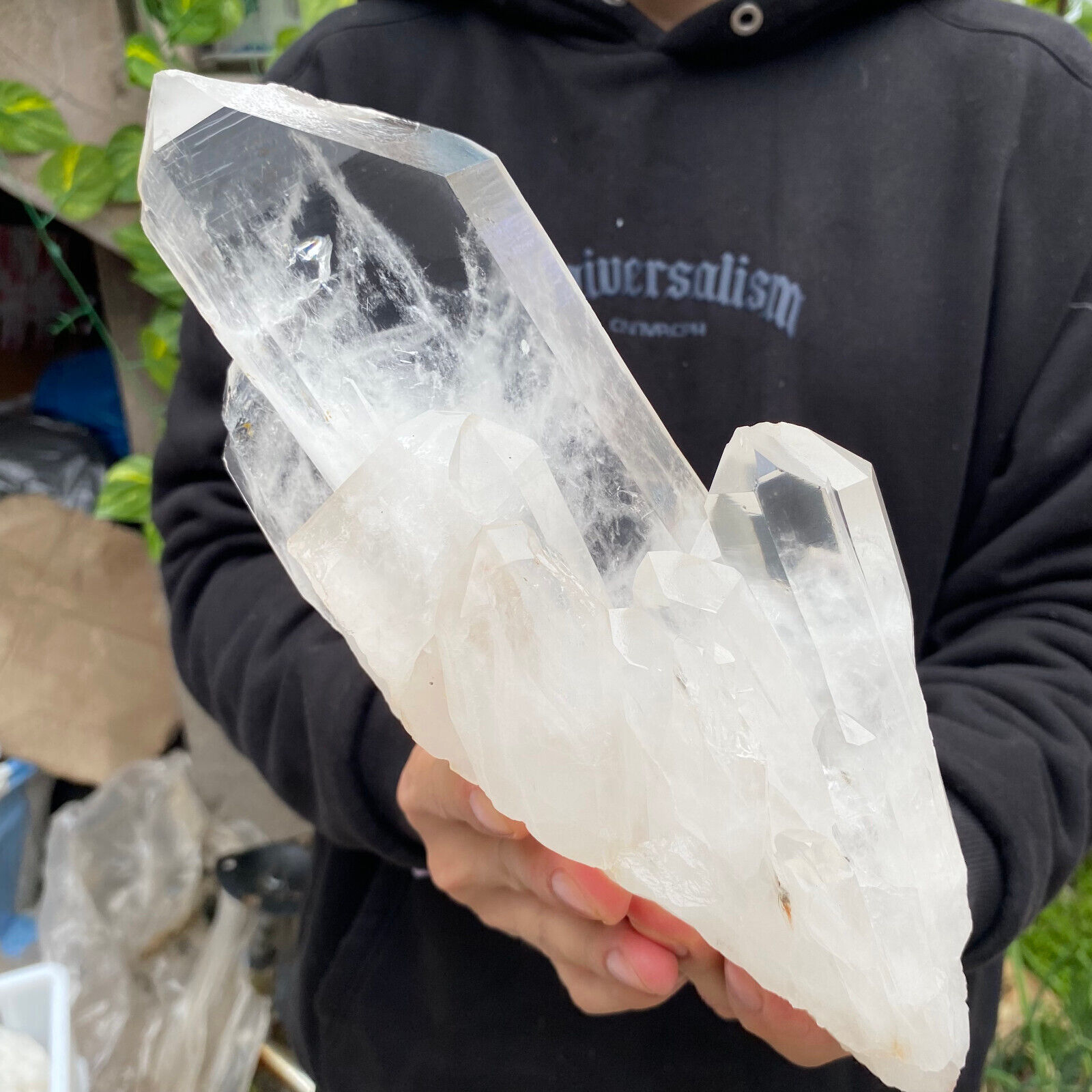 4.8lb Large Natural Clear White Quartz Crystal Cluster Rough Healing Specimen