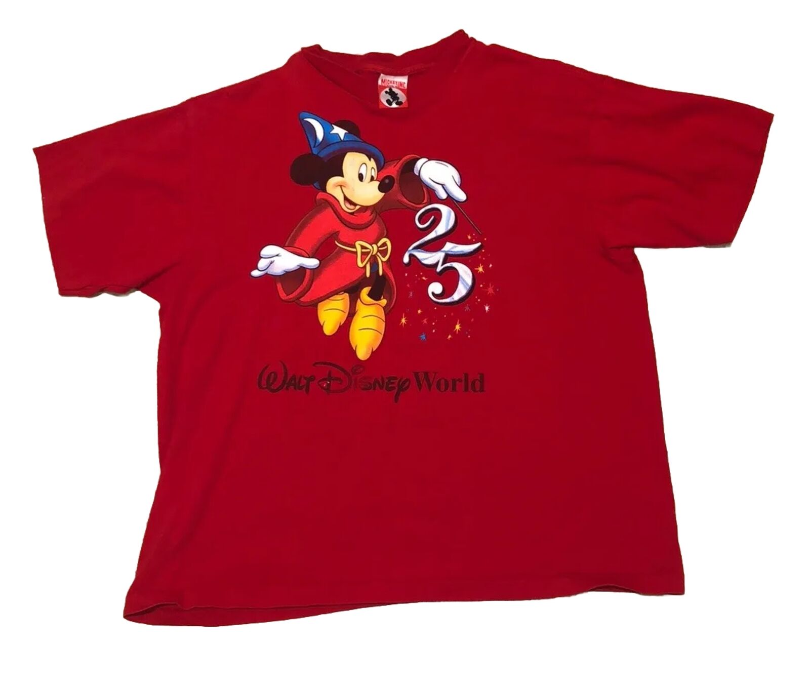 Walt Disney unisex Vintage Mickey Mouse red t shirt Xx large