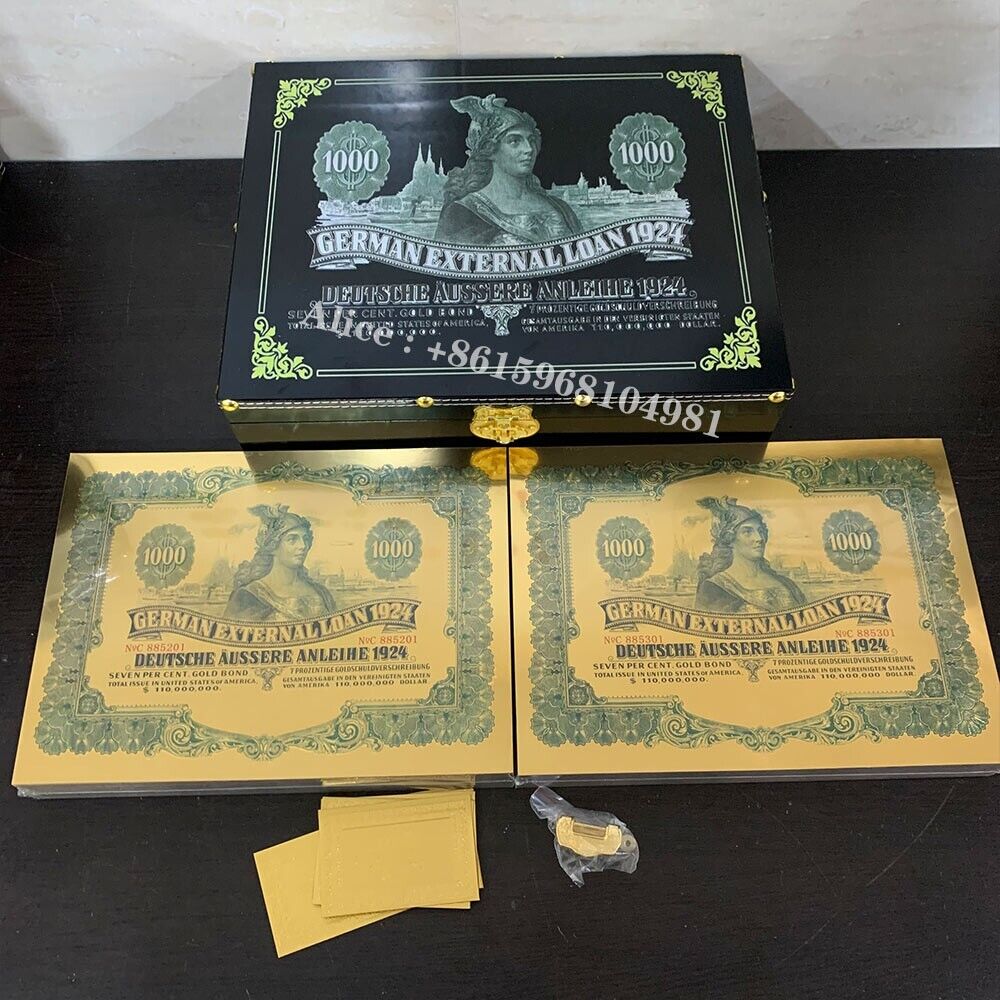200pcs German External Loan 1924 $1000 Gold Banknotes Collectibles with UV Light