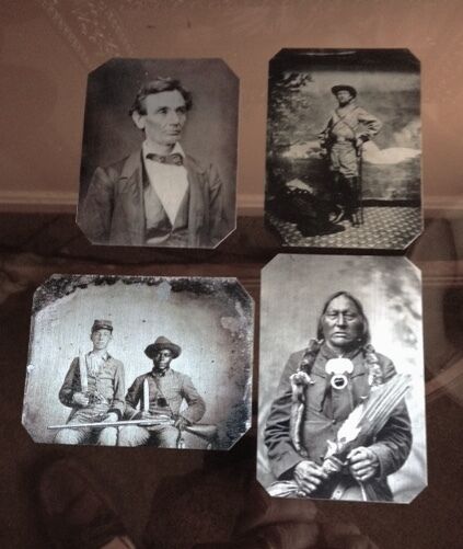 Lot of 4 Civil War tintypes Including Lincoln & Native American C052RP $48.00