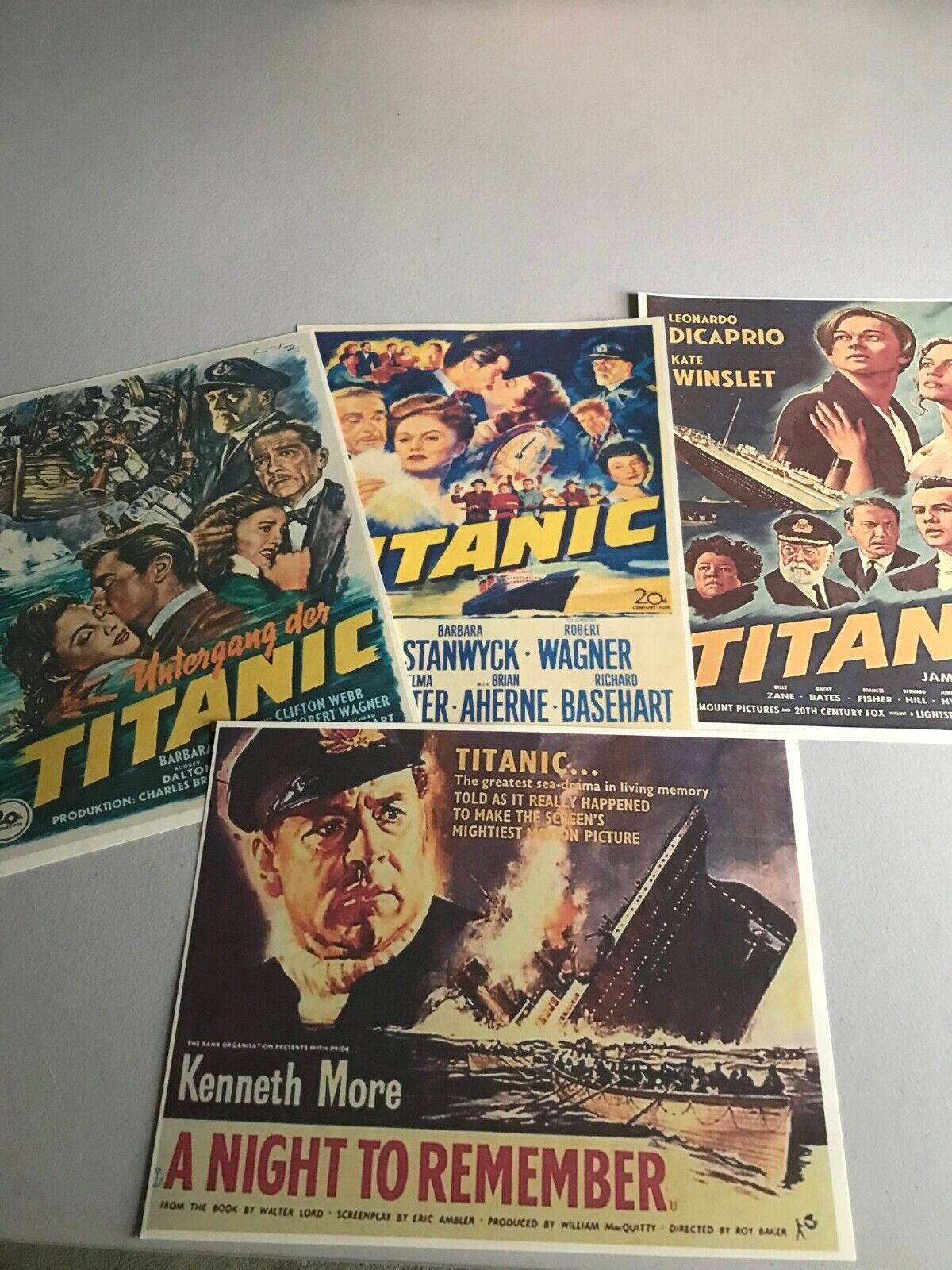 TITANIC MOVIE POSTERS - TITANIC 1953, TITANIC 1953 ALT, ANTR1958, TITANIC 1997 