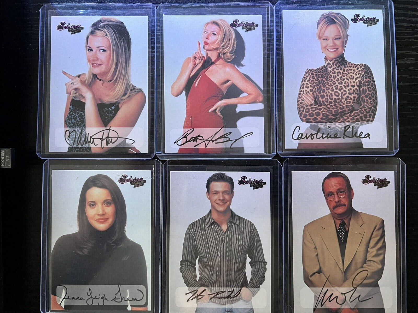 Sabrina the Teenage Witch, CAST autograph card set from 1999 pack to toploader
