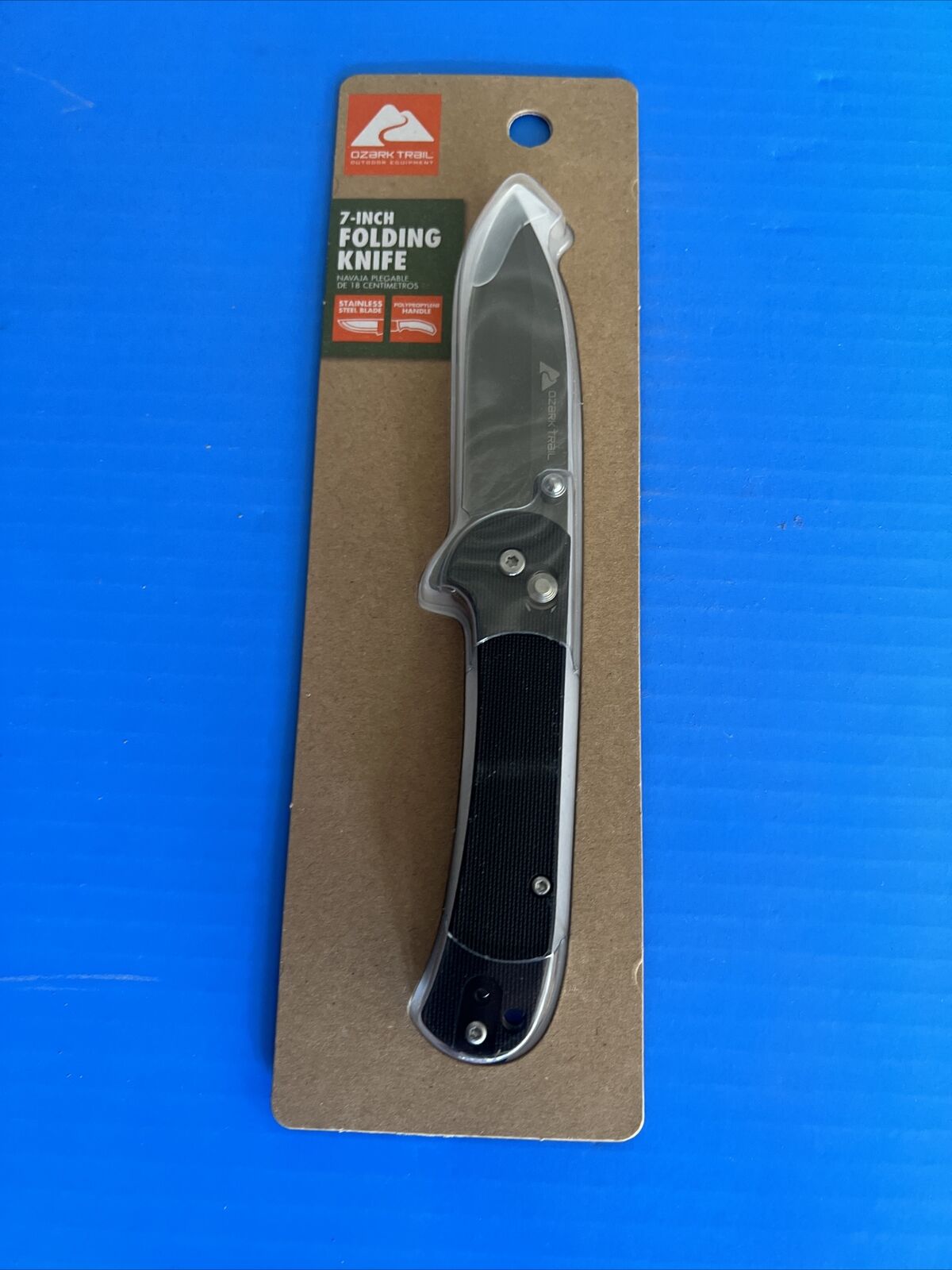 Ozark Trail 7 Inch Folding Knife (Black) New