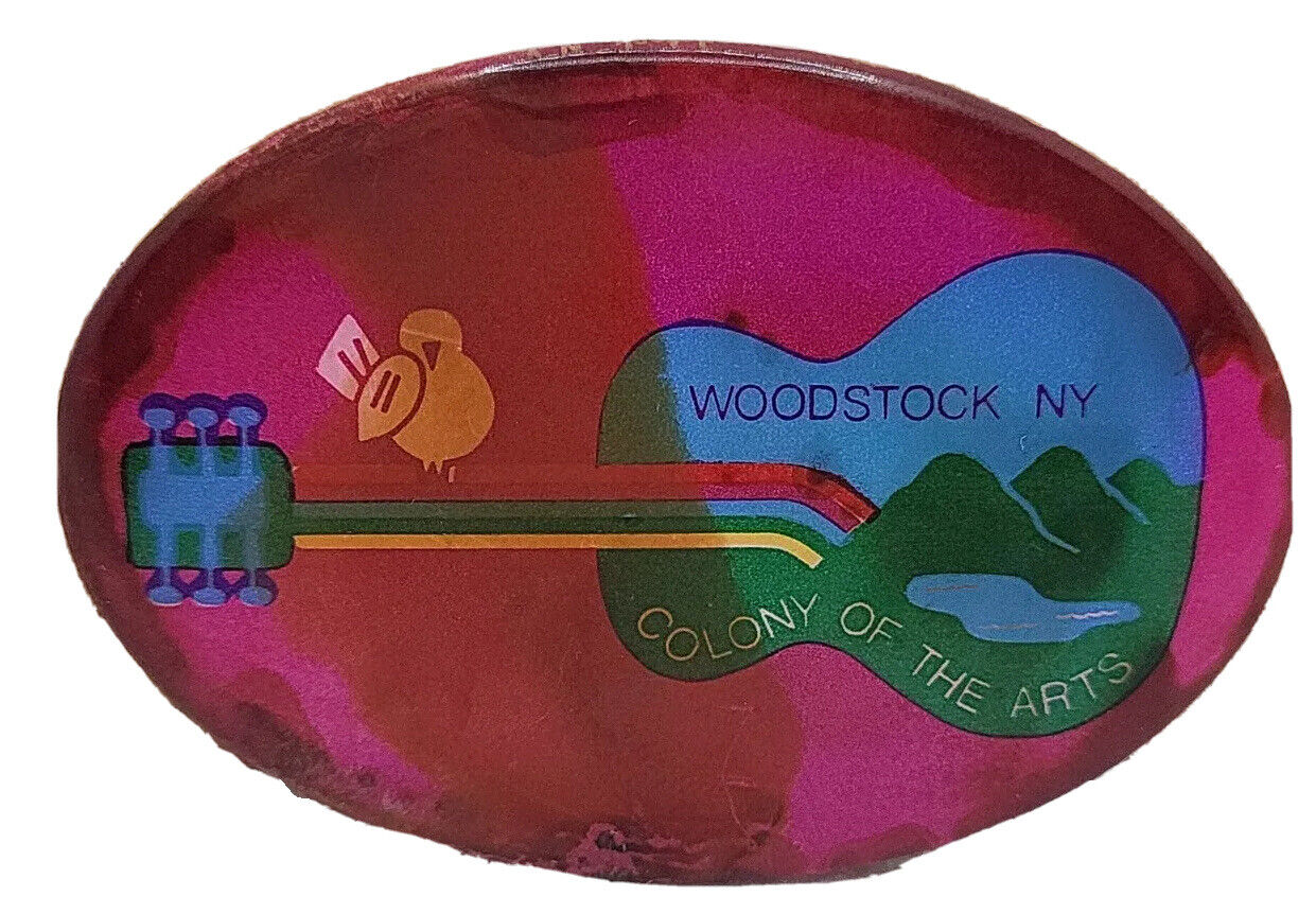 Vintage Woodstock Music Festival Pinback Button - Colony of the Arts - New York