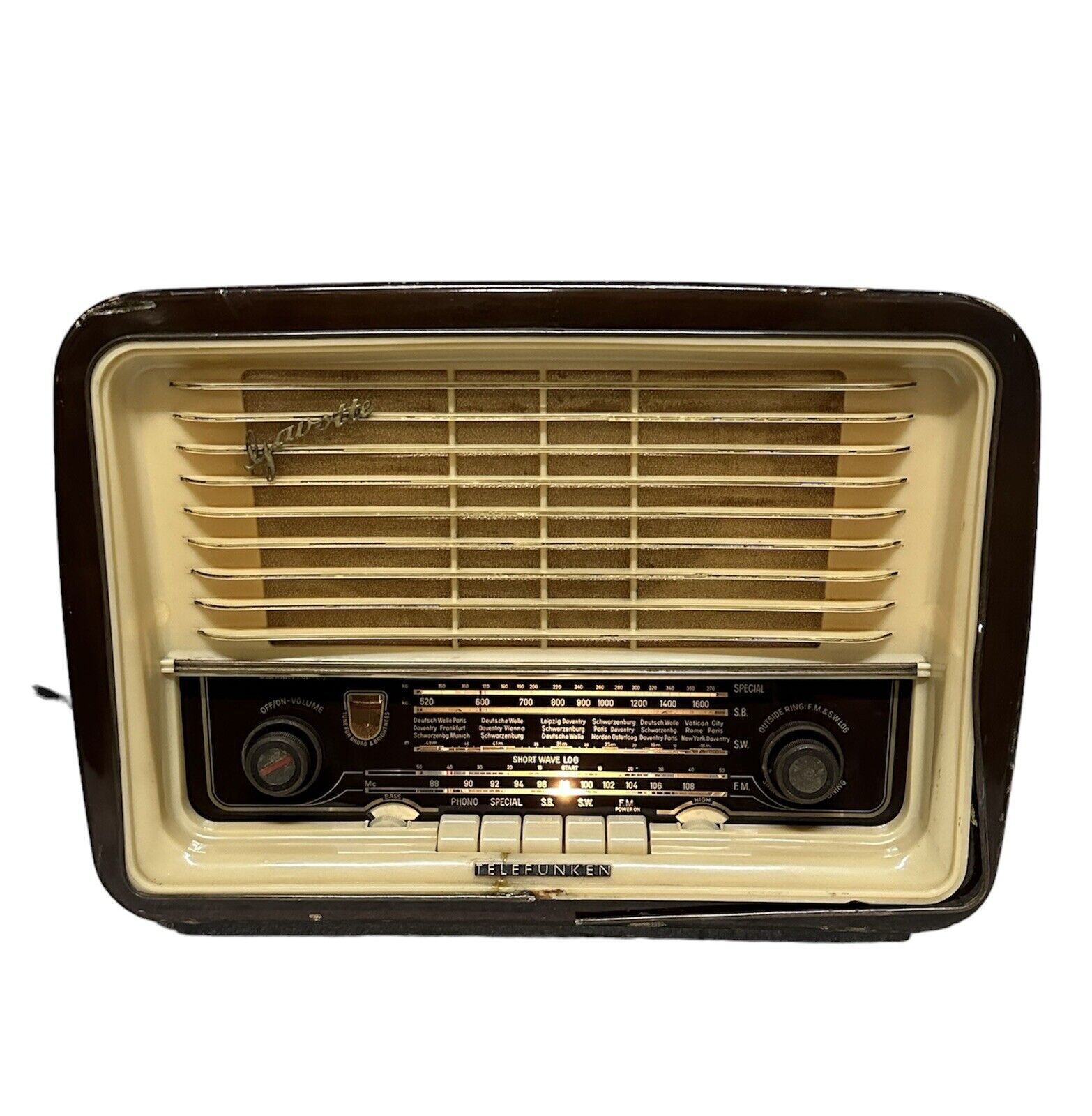Vintage Telefunken Gavotte Tube Radio ~ West Germany ~ Rough Condition / AS-IS
