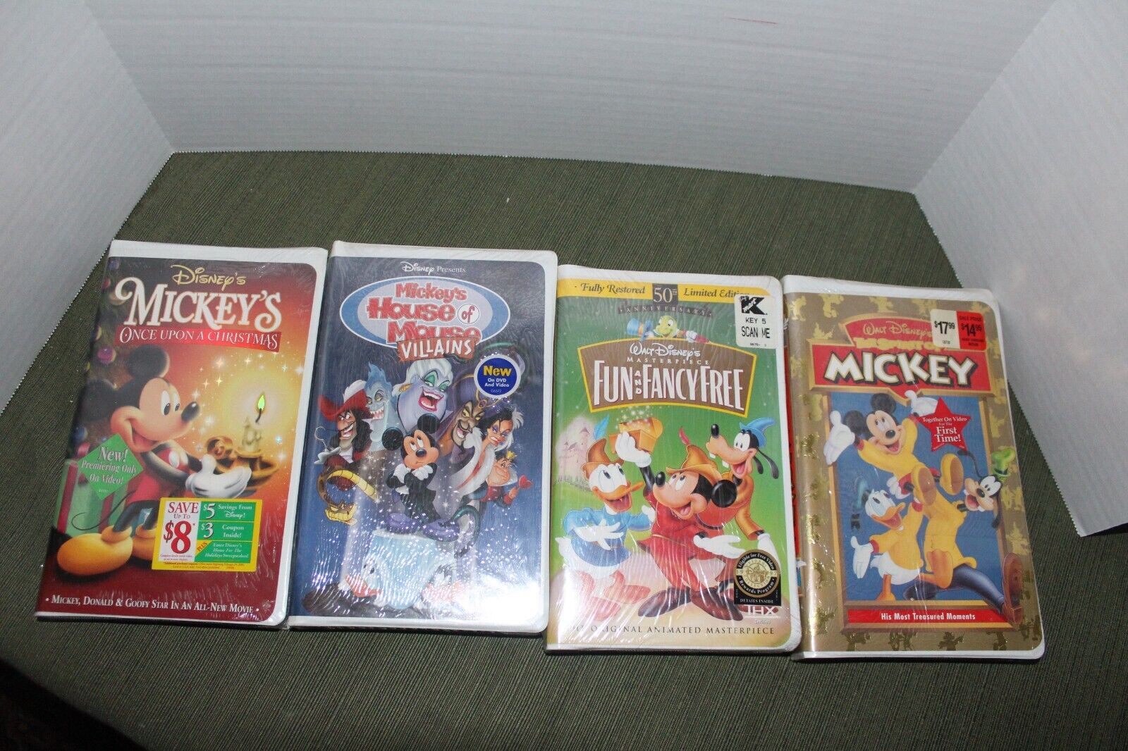 Disney Mickey Mouse Vintage VHS Lot 4 Cartoon Classics full length sealed Pkgs