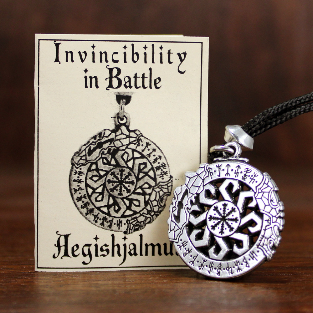 Invincibility in Battle Aegishjalmur Rune Pendant Norse Asatru Viking Jewelry