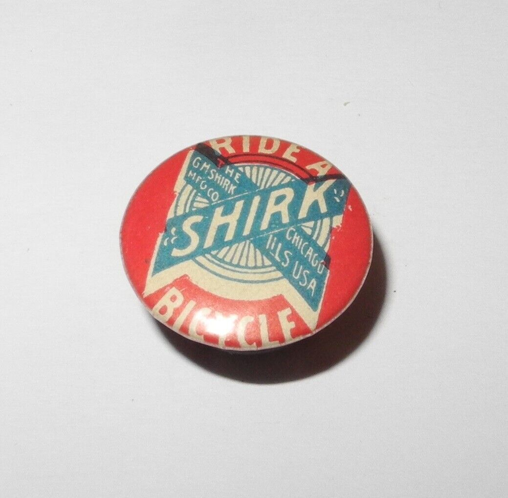 Vintage 1890\'s Shirk Bicycle Cycle Advertising Lapel Stud Token Charm Coin Pin
