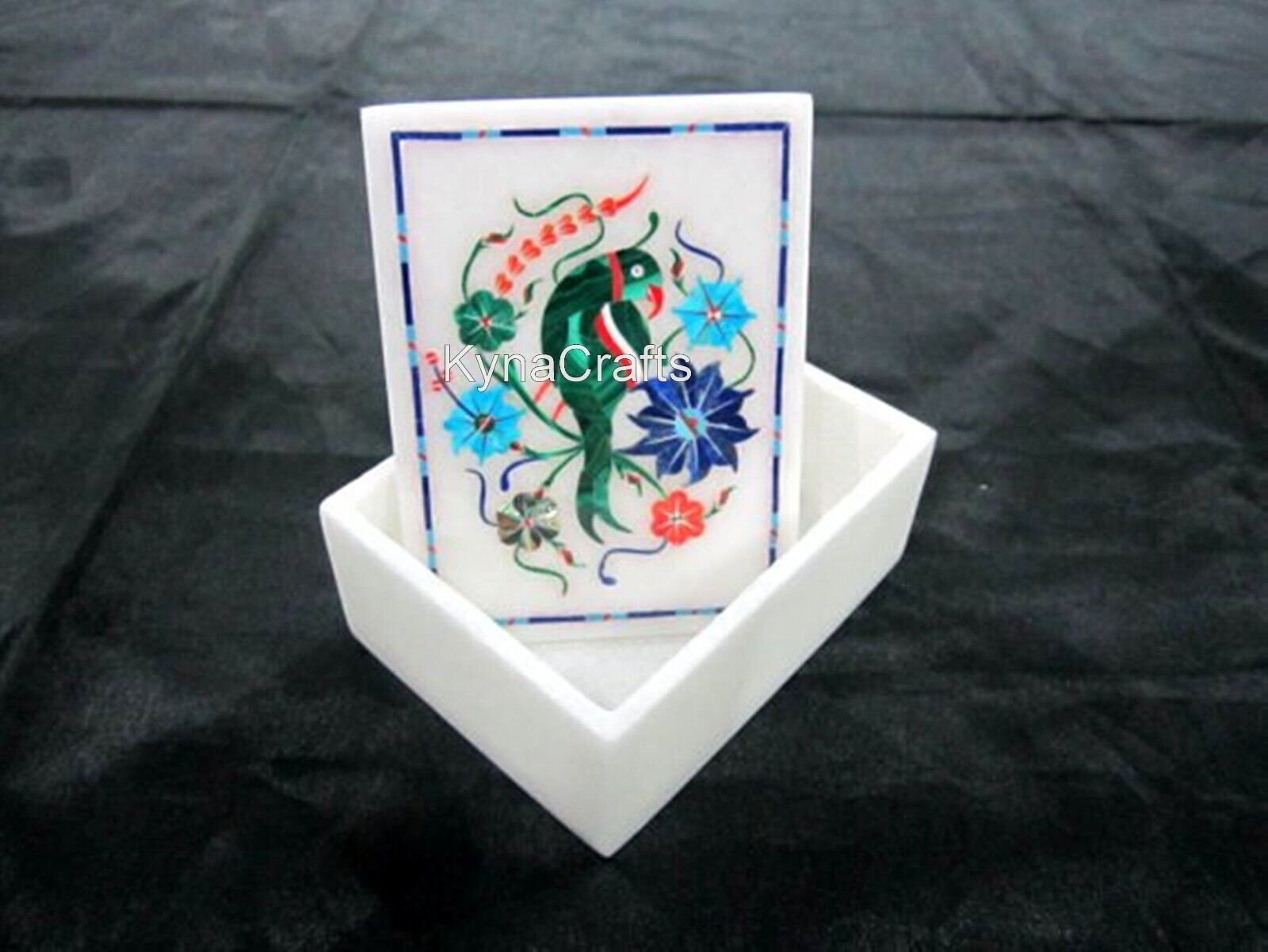 5 x 3.5 Inches Marble Candy Box Nature Pattern Inlay Work Jewelry Box for Sister