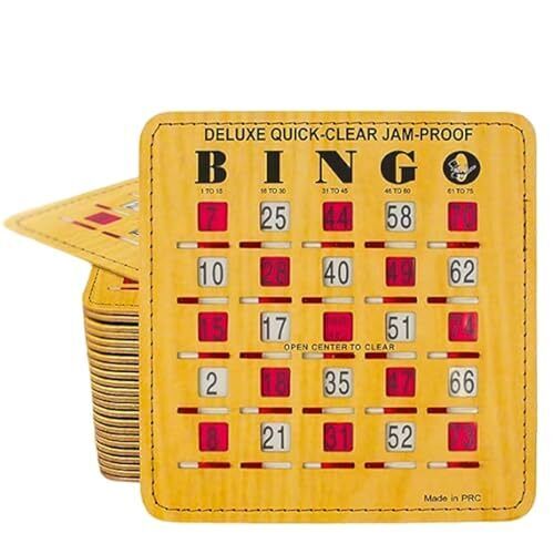 MR CHIPS Jam-Proof Quick-Clear Deluxe Fingertip Slide Bingo Cards with Slidin...