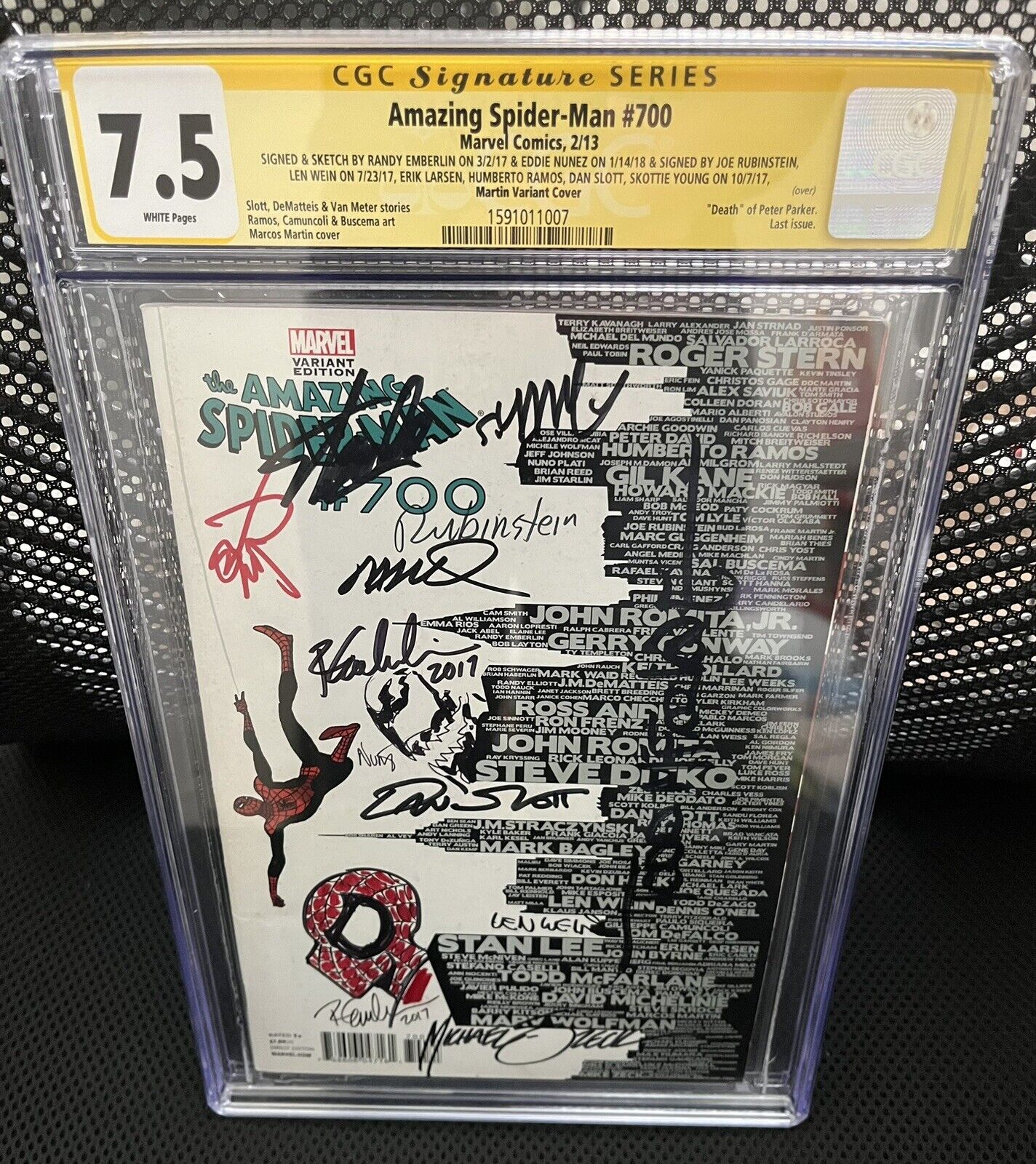 Amazing Spider-Man #700 CGC SS Stan Lee Sketched 2X Signed 11X Skyline Variant