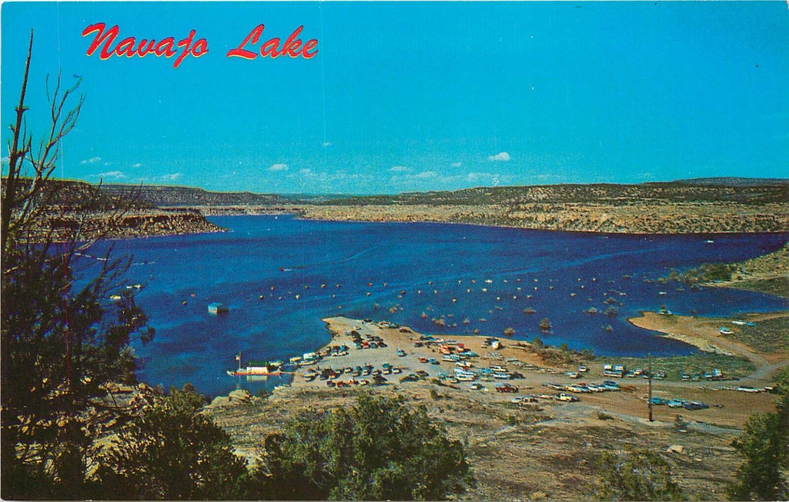 Navajo Lake Southern Colorado New Mexico Border Aerial View Indian Irr Postcard