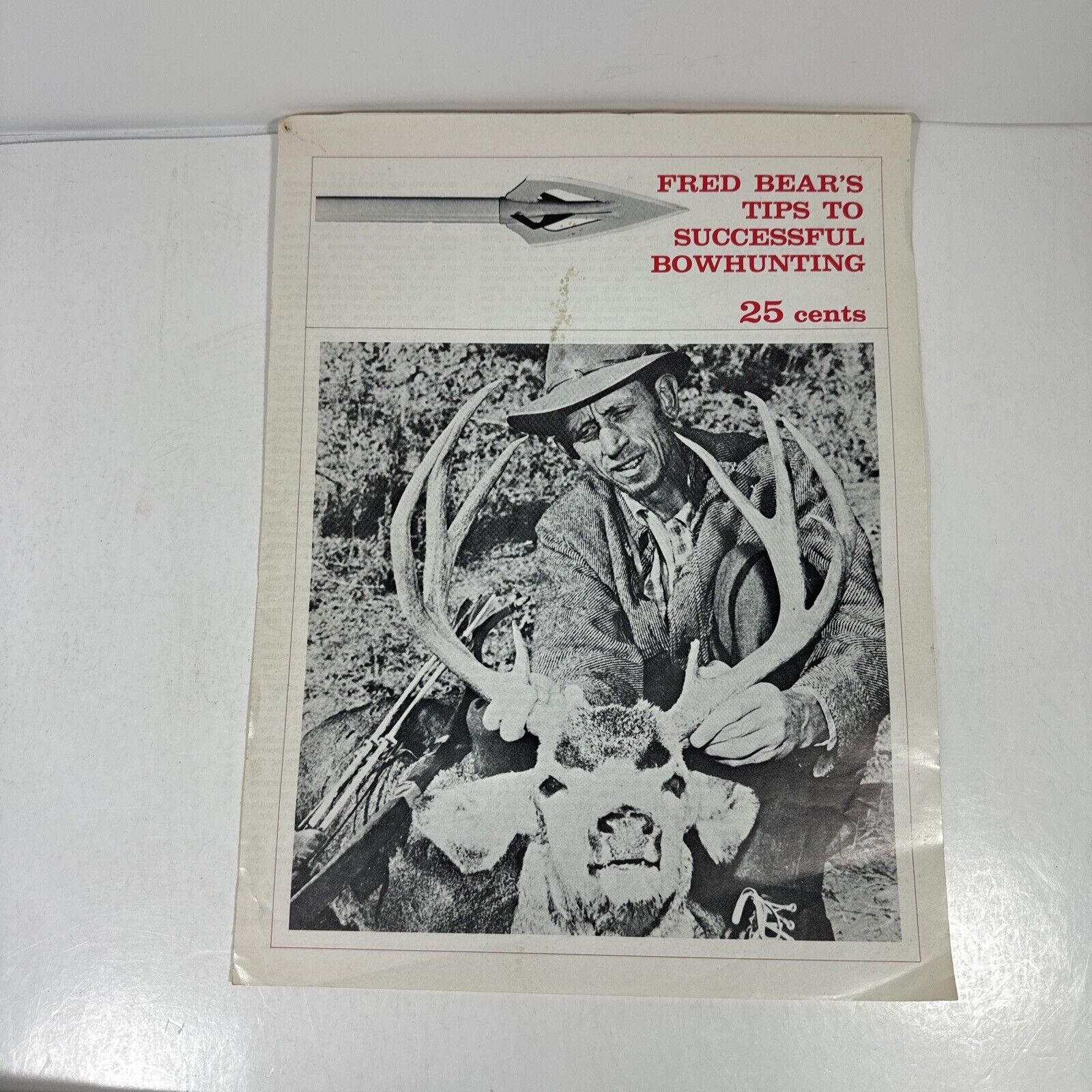 Vintage HTF Fred Bear’s Tips To Successful Bowhunting Brochure, Archery Hunting