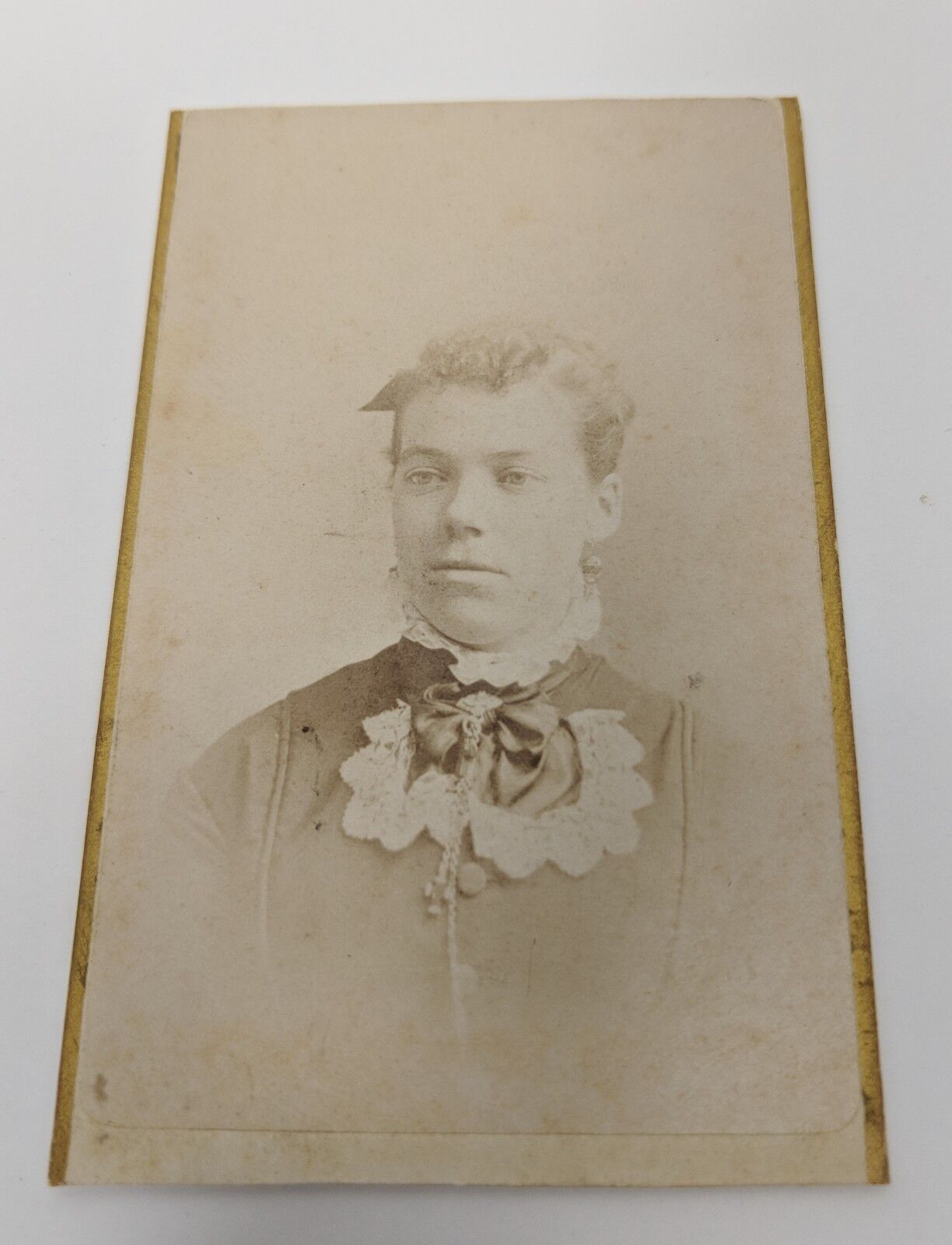 Woman Victorian Dress Brooch Cabinet Card Bristol Pa Photograph