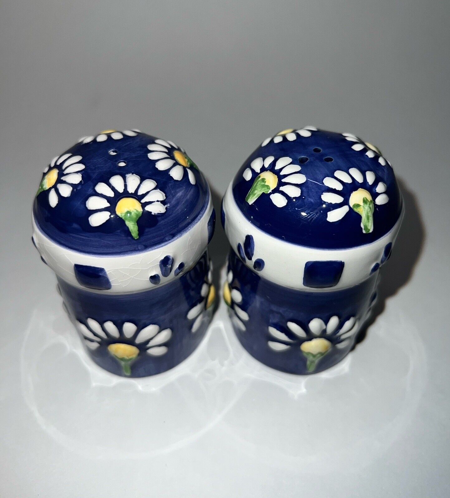 Discontinued Oneida Majesticware “Spring Daisy” Salt & Pepper Shakers New