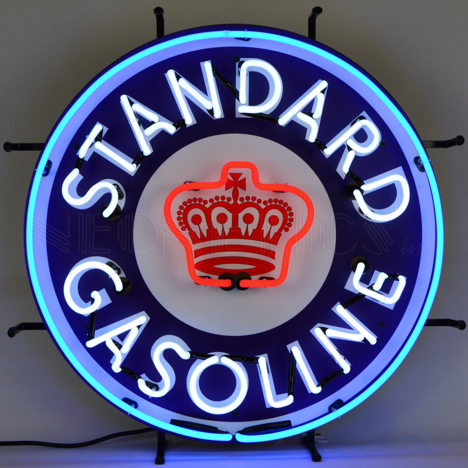 American Standard gasoline Neon sign Red Crown wall lamp Gas and Oil Pump Globe