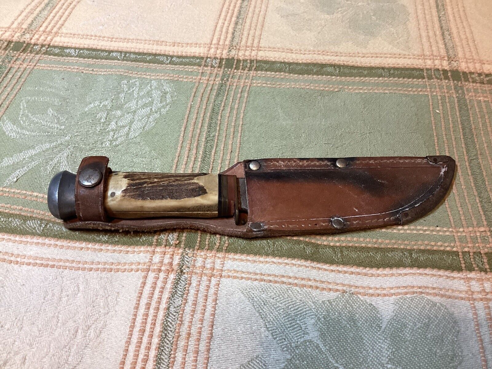 A.F. Solingen Germany Stag Handled Puma Hunting Knife with Sheath