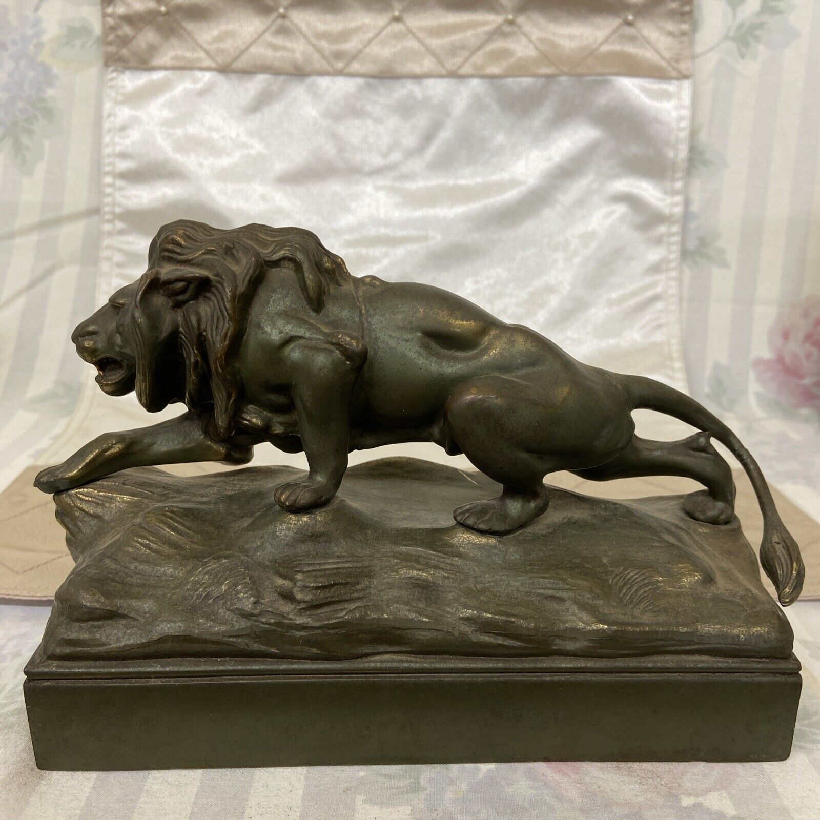 1930’s Jennings Bros.  Bronze Stalking Lion Bookend (1)