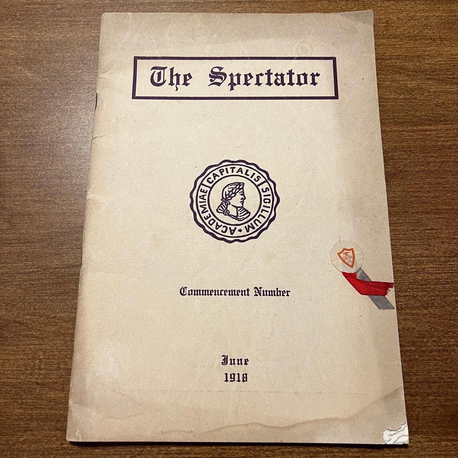 Antique Capital University Bulletin 1918 Spectator Commencement Catalog Vintage