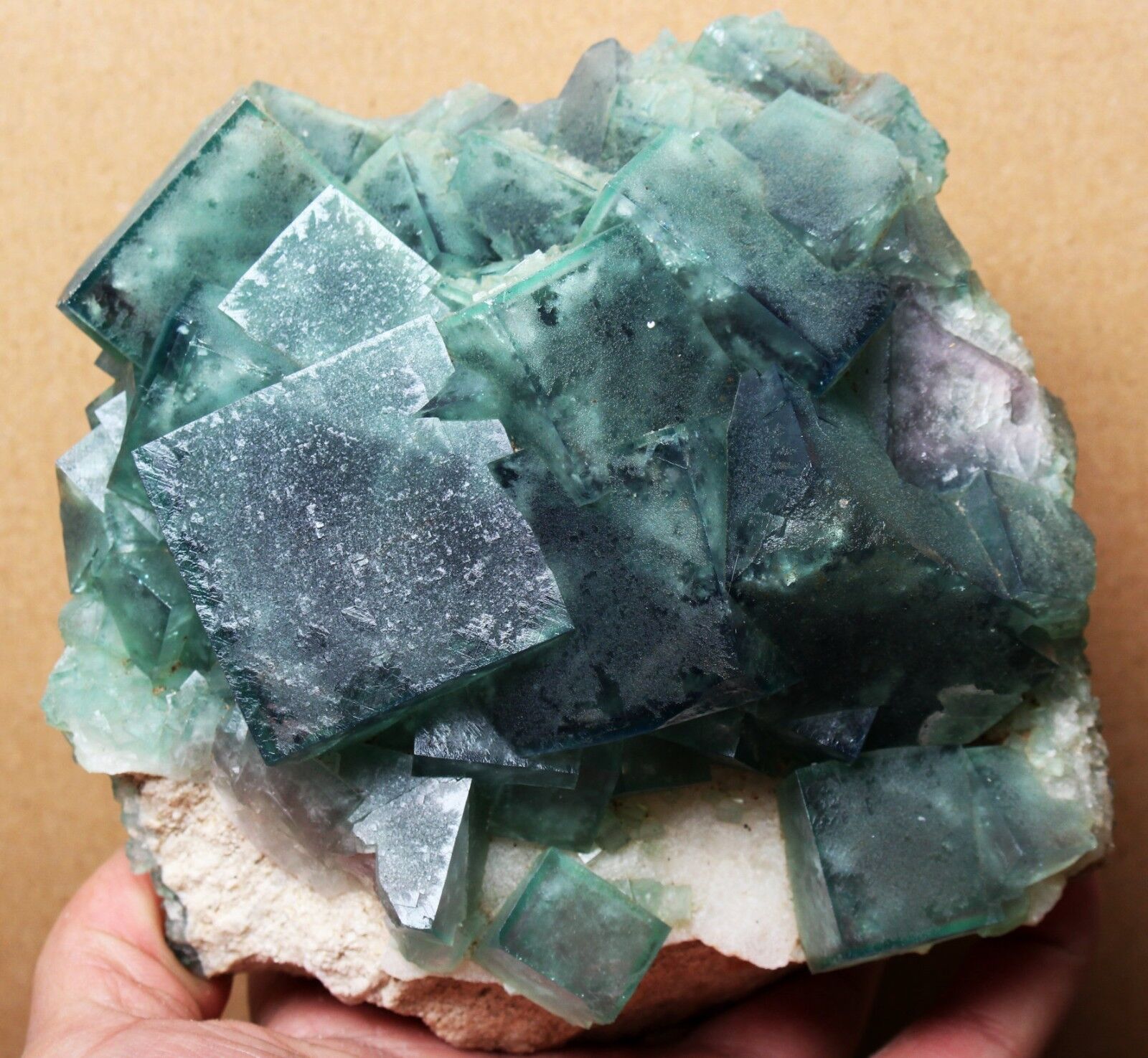Rare Larger Particles Transparent Green Cube Fluorite Crystal Mineral Specimen