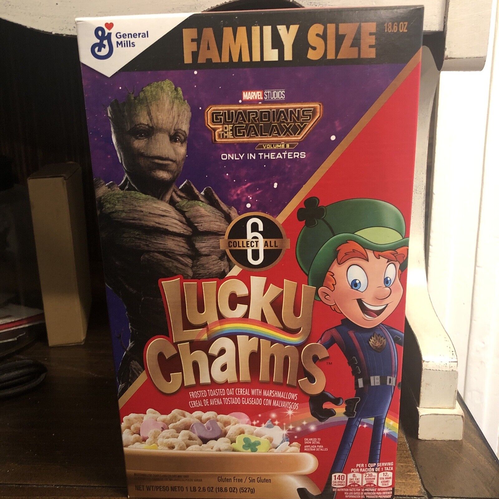 Guardians of the Galaxy Cereal Box Lucky Charms  SEALED BOX  2-26-2024 18.6 Oz
