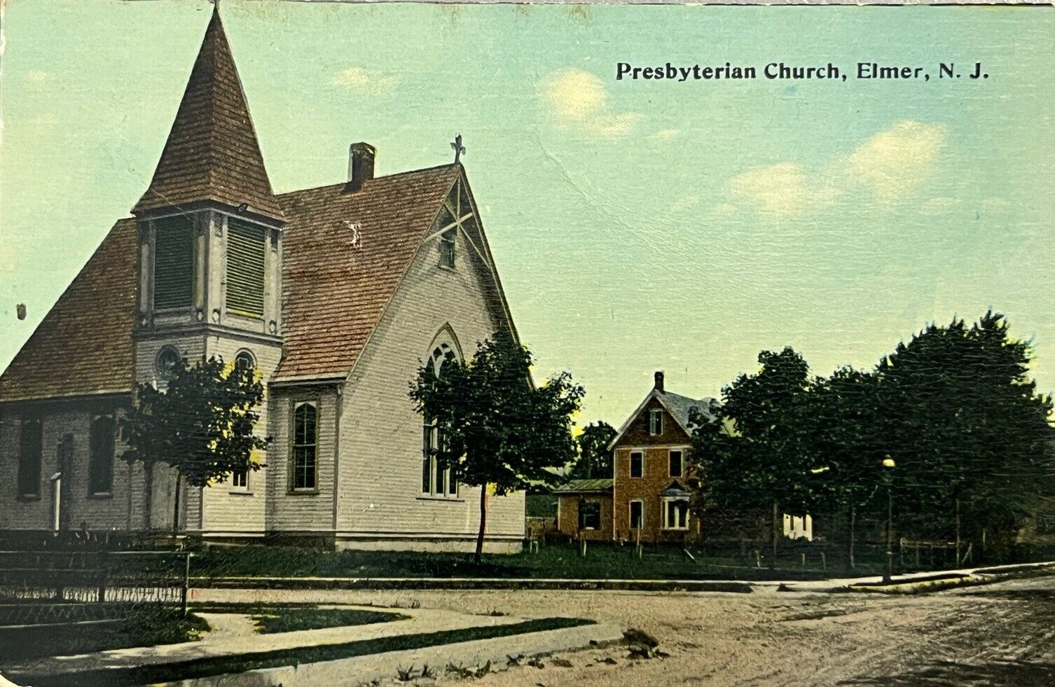 Postcard Elmer New Jersey Presbyterian Church 1913 VG
