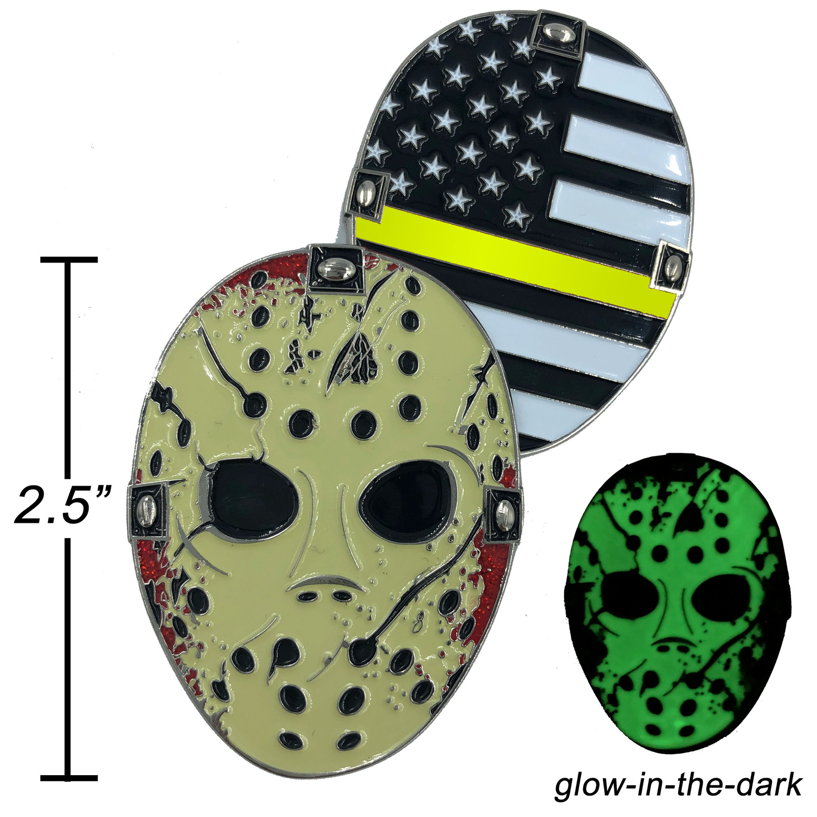 F-022 Thin Gold Line Jason Voorhees Challenge Coin Friday the 13th 911 Emergency